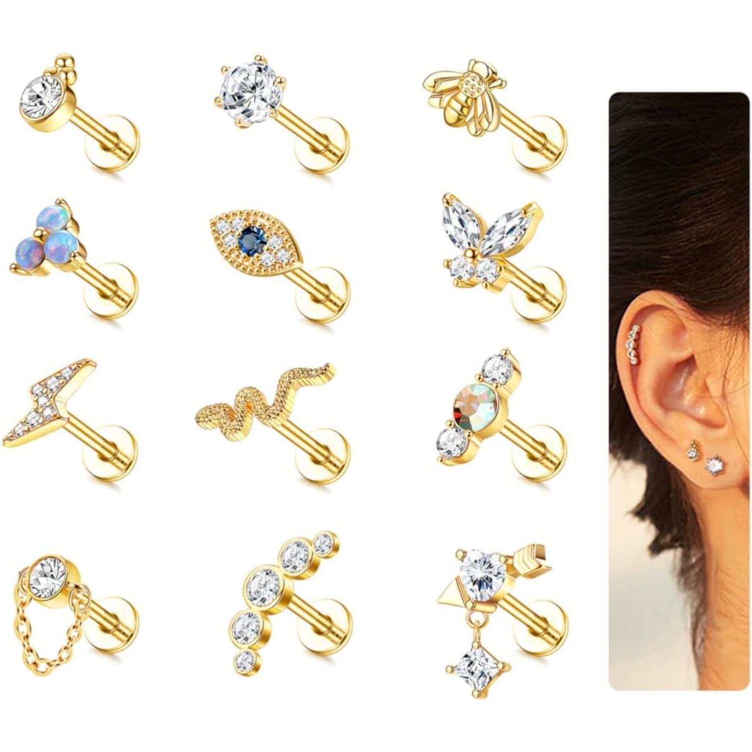 Body Jewelry Surgical Steel - Bobisty 1 pièce boucles d'oreilles Cartilage