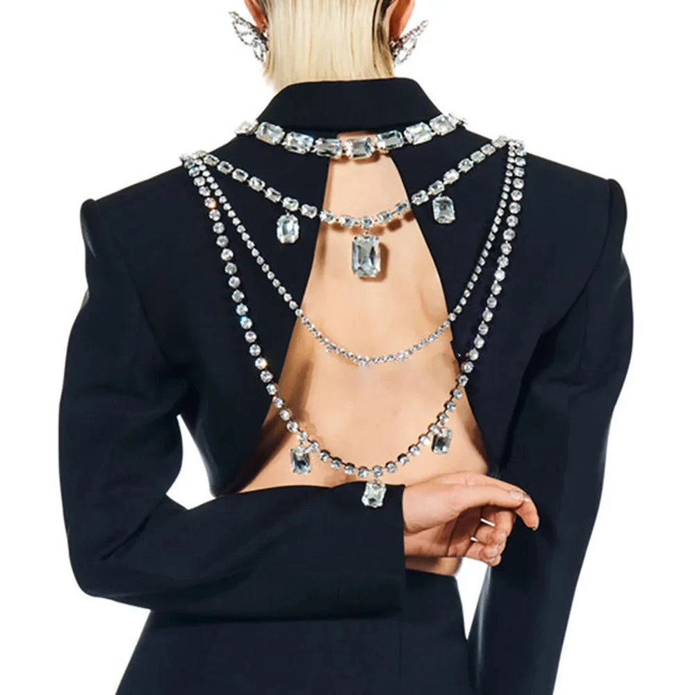Brillant strass Long gland dos - Body Jewelry Retainers avis et prix
